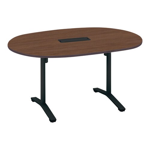 ビエナ 固定楕円天板配線付 塗装脚アジャスター