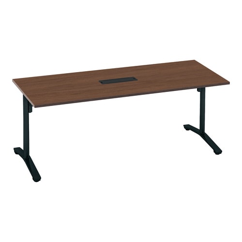 ビエナ 固定角型天板配線付 塗装脚キャスター