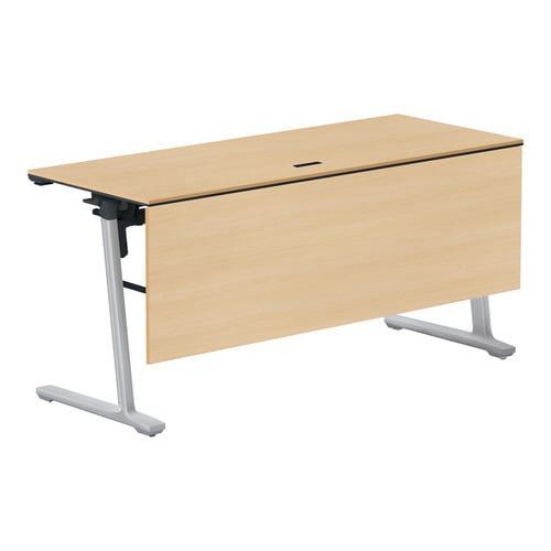 フラップ天板会議カ−ム 配線付 木パネル付 棚付