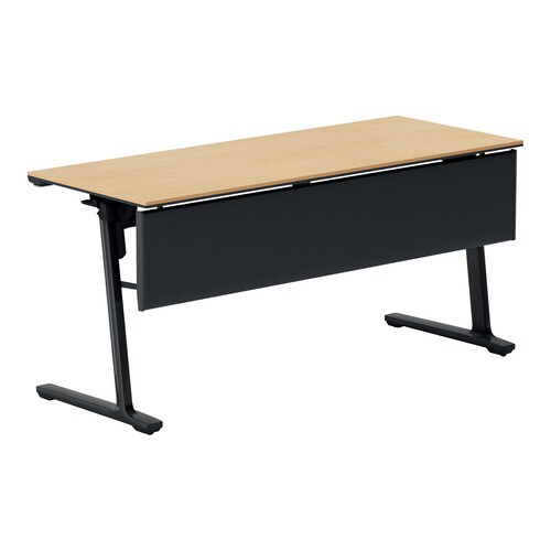 フラップ天板会議カ−ム 樹脂パネル付 棚付