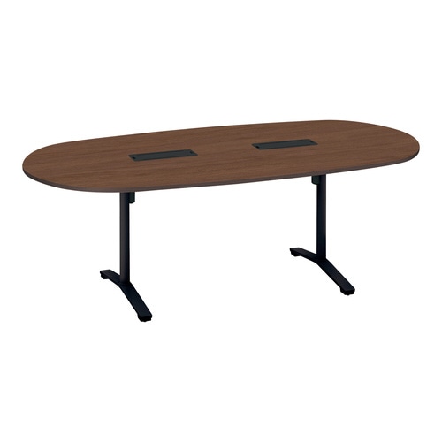 ビエナ 固定楕円天板配線付 塗装脚アジャスター