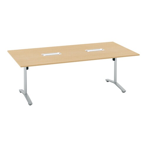 ビエナ 固定角型天板配線付 塗装脚アジャスター