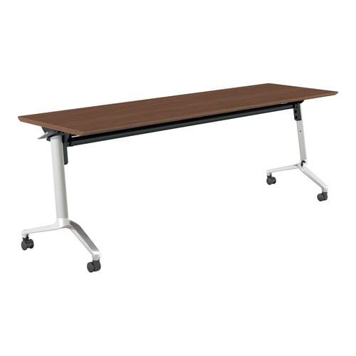 フラップ天板会議テーブル コンフェスト 標準 棚付