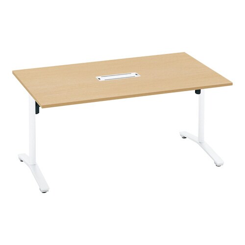 ビエナ 固定角型天板配線付 塗装脚アジャスター