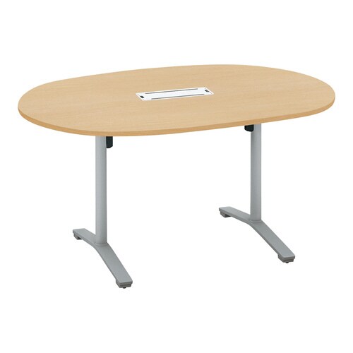 ビエナ 固定楕円天板配線付 塗装脚アジャスター