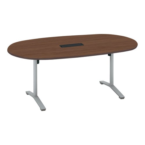 ビエナ 固定楕円天板配線付 塗装脚アジャスター