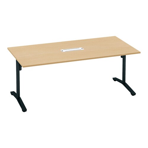 ビエナ 固定角型天板配線付 塗装脚キャスター