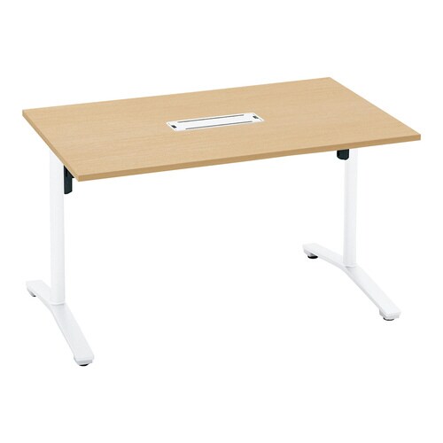 ビエナ 固定角型天板配線付 塗装脚キャスター