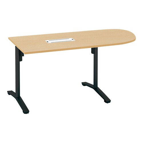 ビエナ 固定U字形天板配線付 塗装脚キャスター