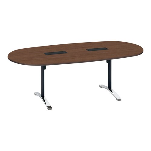 ビエナ 固定楕円天板配線付 ポリ脚アジャスター