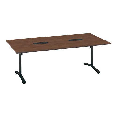 ビエナ 固定角型天板配線付 塗装脚キャスター