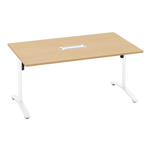 ビエナ 固定角型天板配線付 塗装脚キャスター