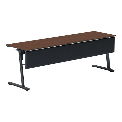 フラップ天板会議カ−ム 樹脂パネル付 棚付