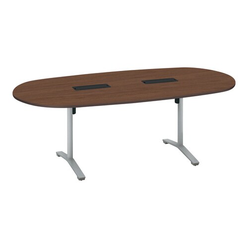 ビエナ 固定楕円天板配線付 塗装脚アジャスター