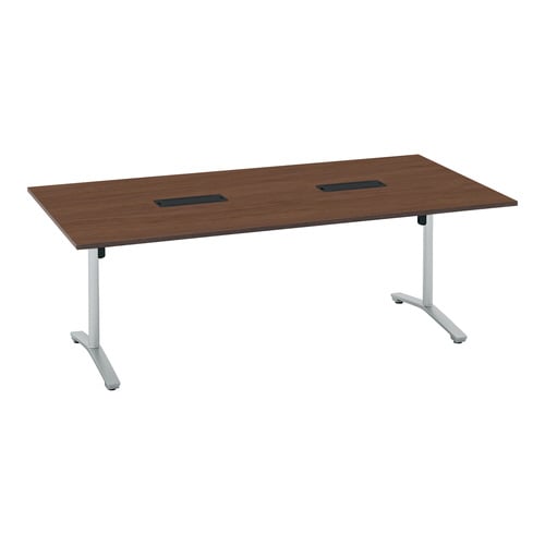 ビエナ 固定角型天板配線付 塗装脚アジャスター