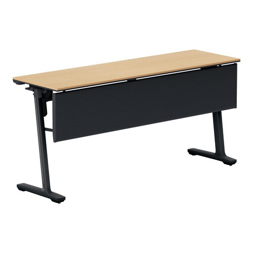 フラップ天板会議カ−ム 樹脂パネル付 棚付