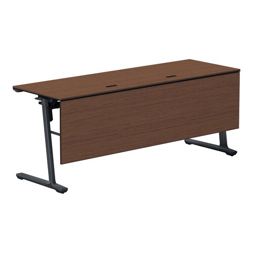 フラップ天板会議カ−ム 配線無 木パネル付 棚付