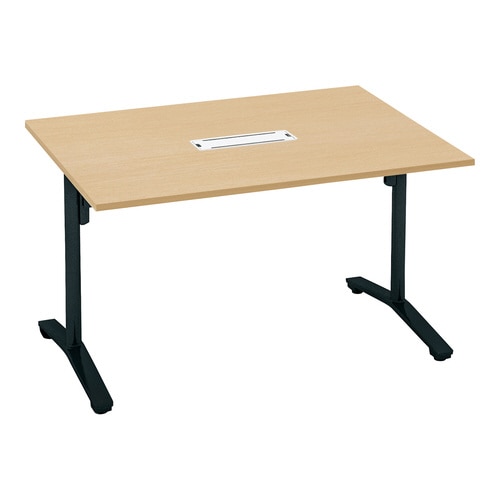 ビエナ 固定角型天板配線付 塗装脚キャスター