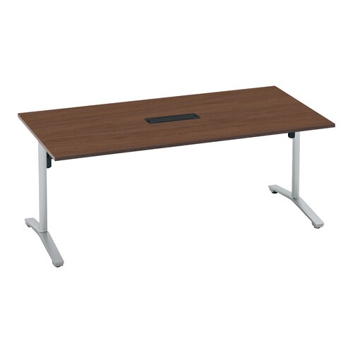 ビエナ 固定角型天板配線付 塗装脚アジャスター