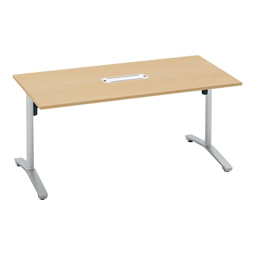 ビエナ 固定角型天板配線付 塗装脚アジャスター