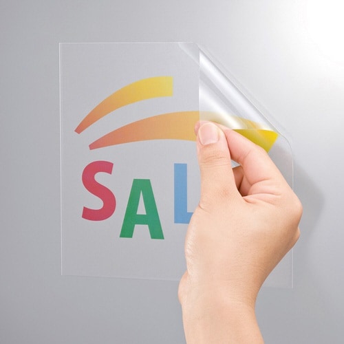 カラーレーザー用透明フィルムラベル