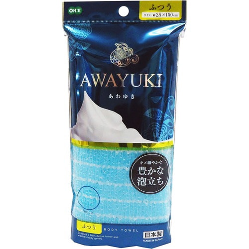 あわゆき ナイロンタオル ふつう ブルー