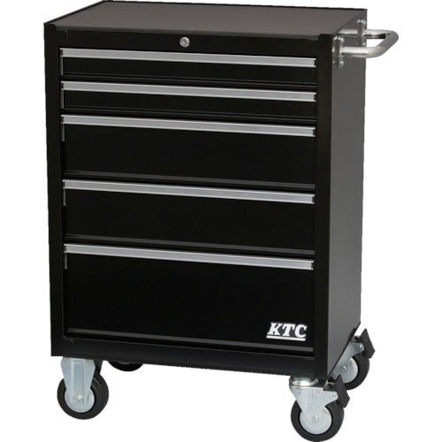 ローラーキャビネット(5段5引出し)(ブラック)