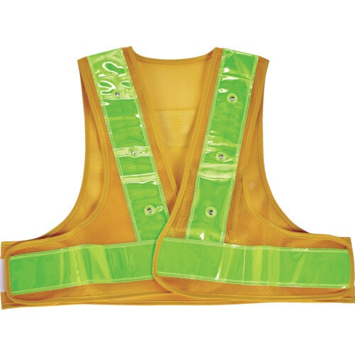 LED付ショート安全ベスト イエロー×蛍光イエロー