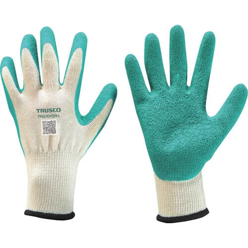 ゴム背抜き手袋 グリーン 1双入り 10ゲージ L