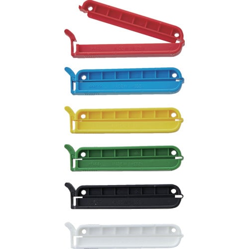 袋留めクリップ 6P(白赤黄青緑黒)