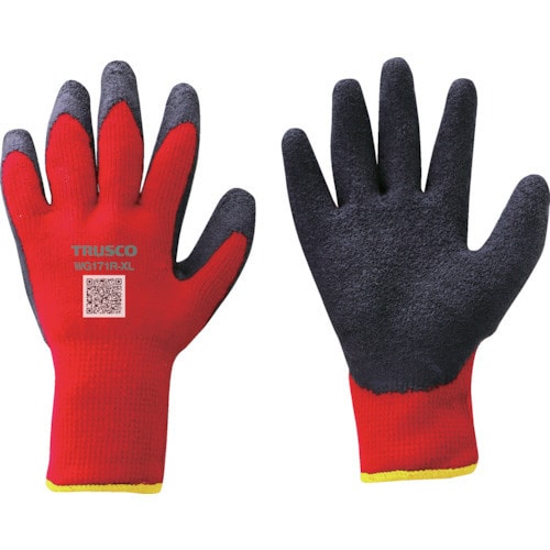 防寒天然ゴム手袋 裏起毛タイプ レッド XLサイズ