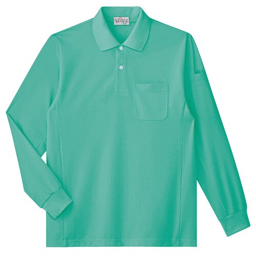 長袖ポロシャツ PS216ミントグリーン 5L