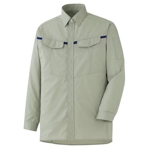 シャツ VES2676グリーン×ネイビー LL