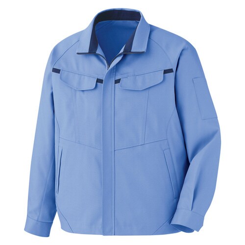 長袖ブルゾン VES2663ブルー×ネイビー 5L