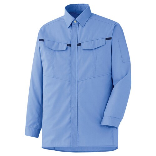 シャツ VES2673ブルー×ネイビー M