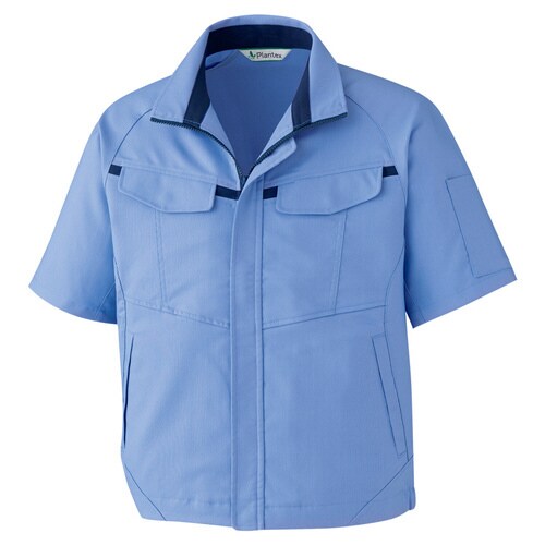 半袖ブルゾン VES663ブルー×ネイビー 3L