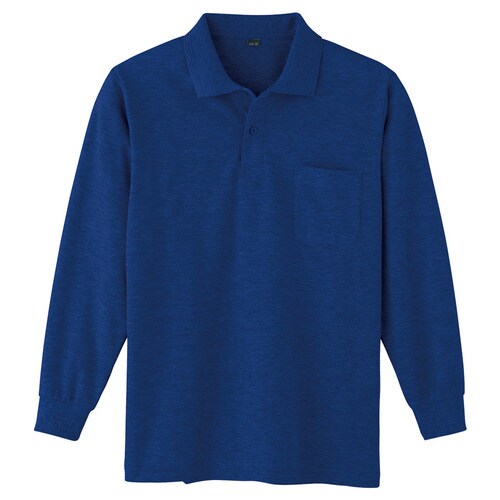 鹿の子 長袖ポロシャツ 002 1 ネービー L