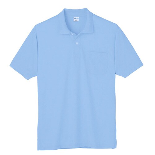 接触冷感 ポロシャツ 7361 6 サックス L
