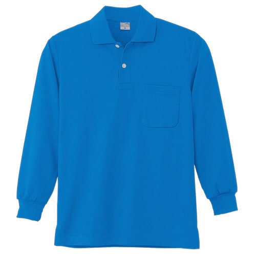 DRY 長袖ポロシャツ 9007 5 ブルー L