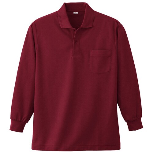 長袖ポロシャツ K383 18 ワイン 5L