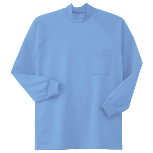 鹿の子 ハイネックシャツ 003−6 サックス M