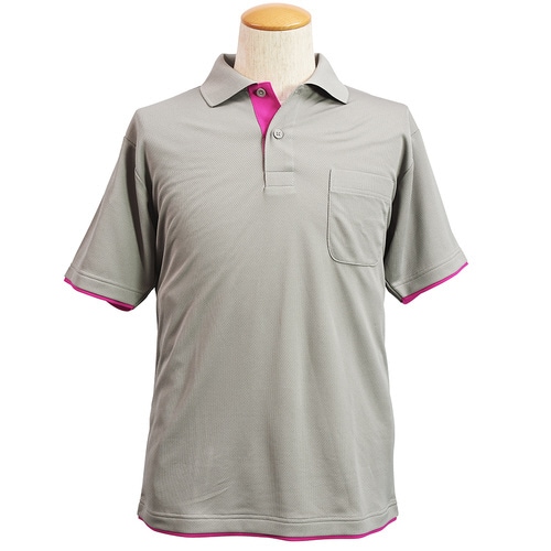 レイヤードポロシャツ 6018−40 グレー LL