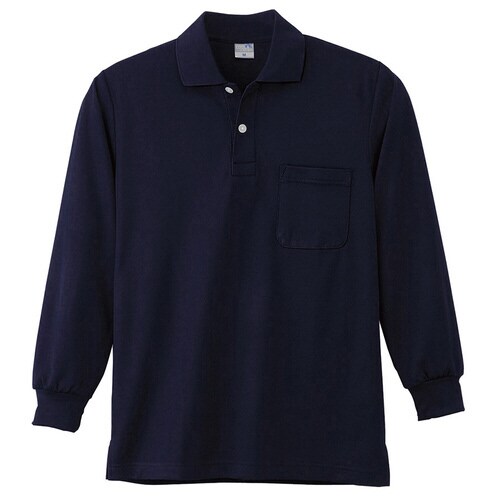 DRY 長袖ポロシャツ 9007 1 ネービー M