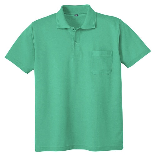 鹿の子 ポロシャツ 001 35 エメグリーン L