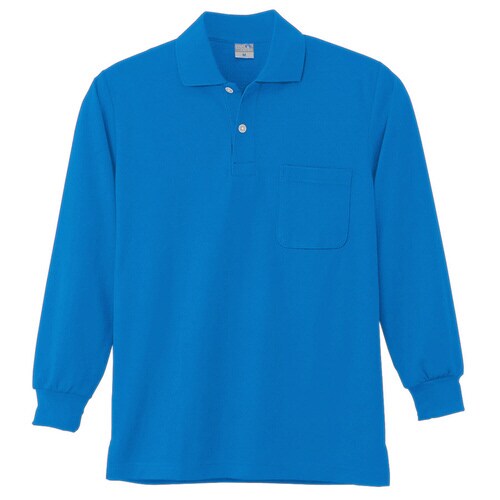 DRY 長袖ポロシャツ 9007 5 ブルー 5L