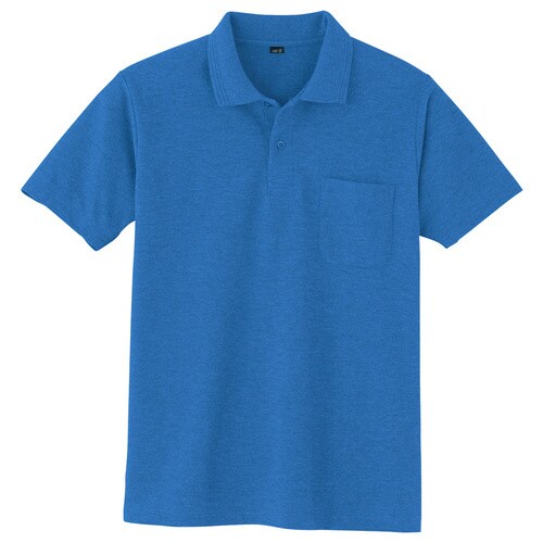 鹿の子 半袖ポロシャツ 001 8 Rブルー 4L