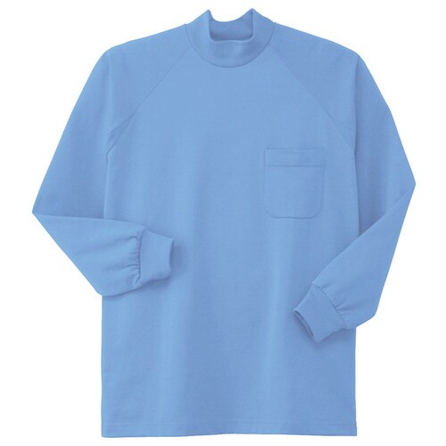 鹿の子 ハイネックシャツ 003−6サックス EL