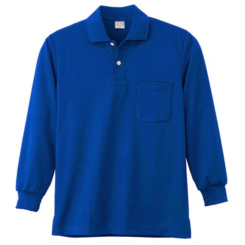 DRY 長袖ポロシャツ 9007 8 Rブルー M