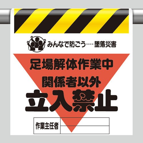 墜落災害防止標識 340−22A 足場解体作業中