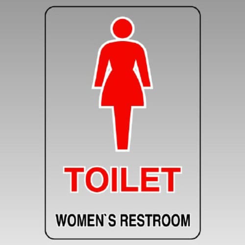 JIS規格透明ステッカー(大) TOILET(女)